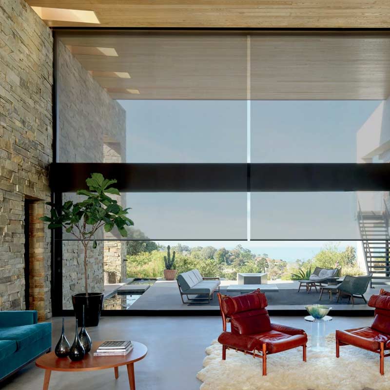 black designer roller shades