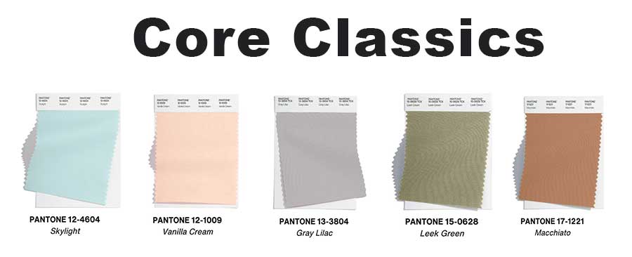 core classics 2023 Pantone Palette