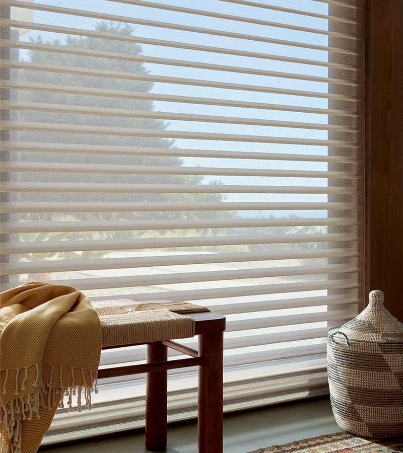 light diffusing shades next to bench and blanket in Camas, WA