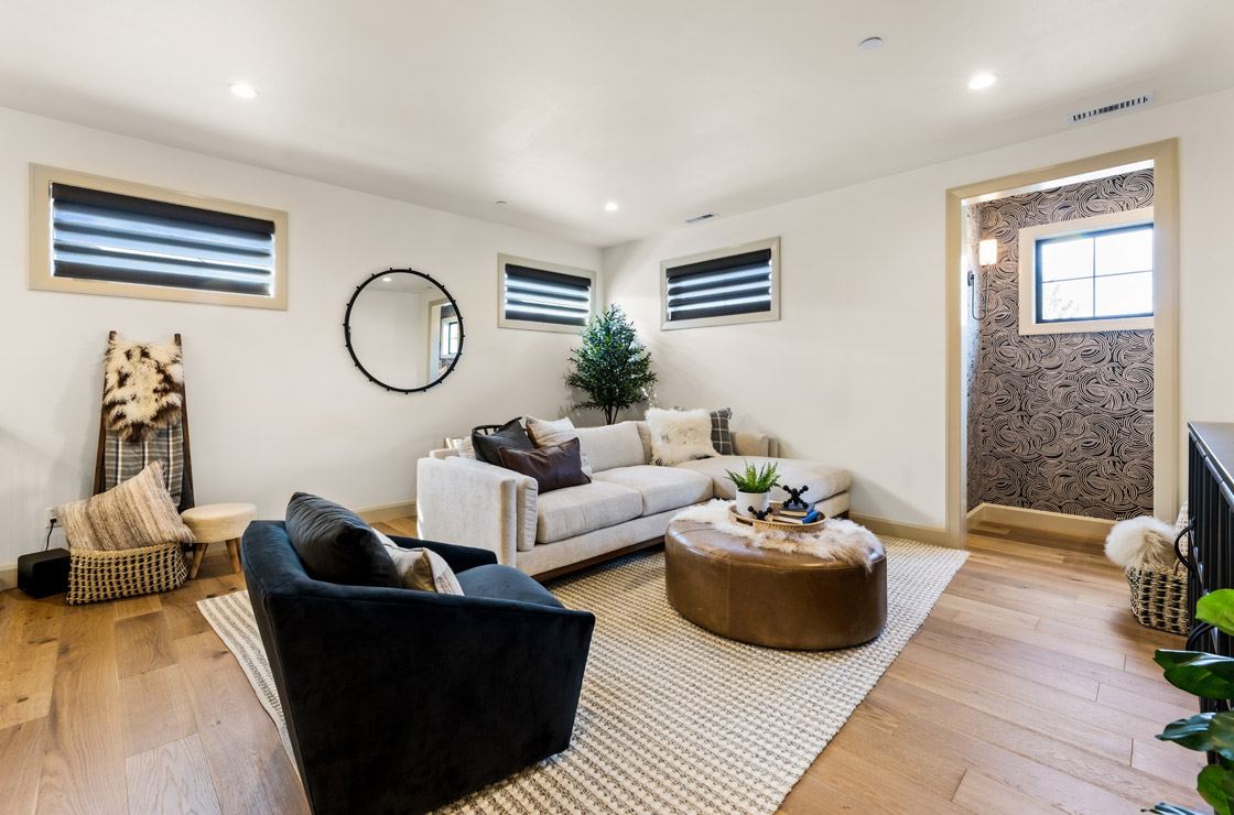 pirouette window shadings in cozy den