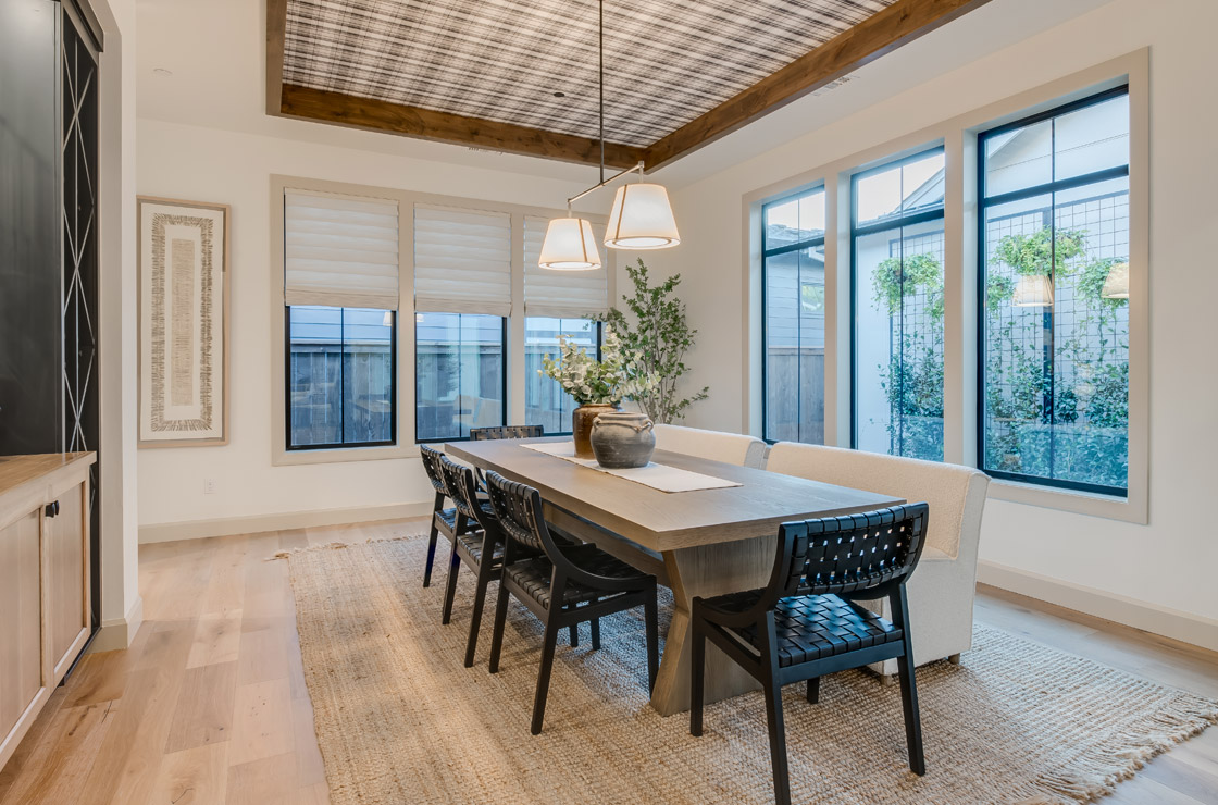 vignette modern roman shades in dining room