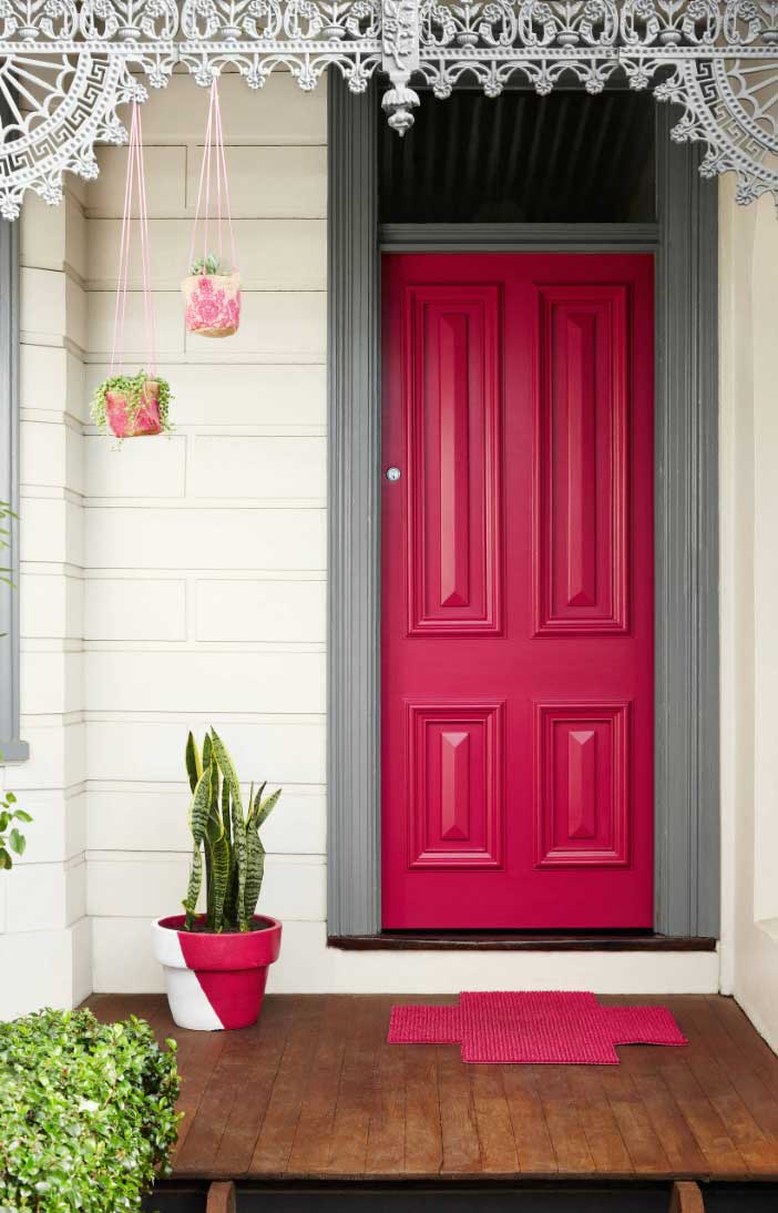 magenta door in color of the year houzz photo Chicago, IL