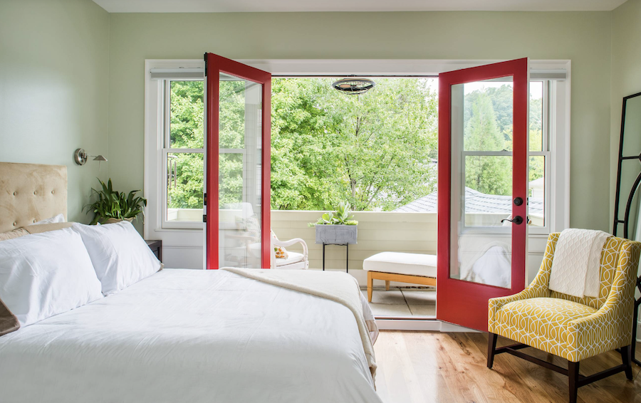 houzz reddoor frames in color of the year chicago bedroom with balcony