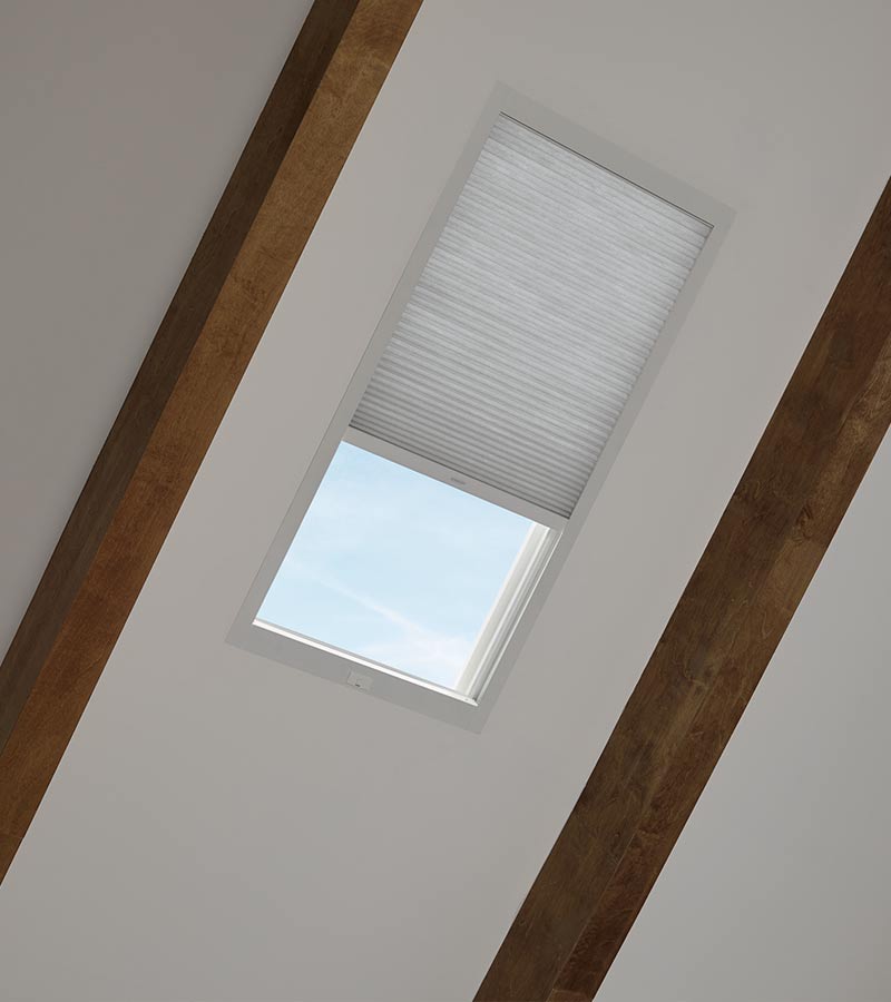 honeycomb shades on skylight window