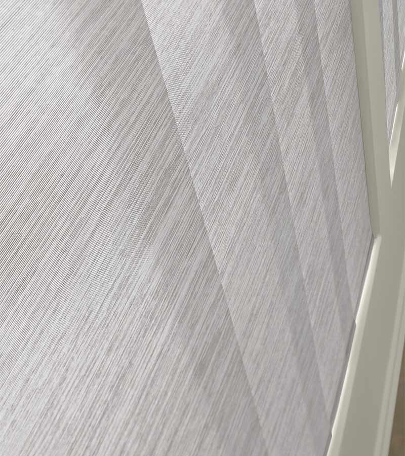 up close detail of gray vertical blinds in Vancouver WA home