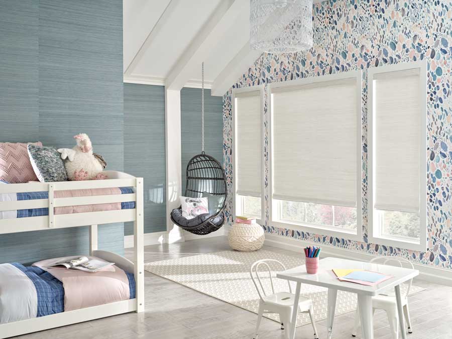 children's bedroom with woven woods
