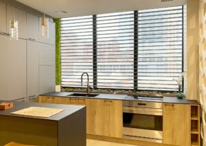 silhouette window shadings in commercial office building
