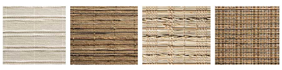 4 swatches of woven shades