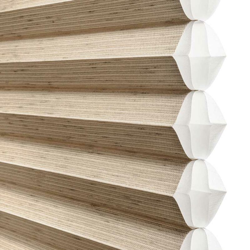 side view of honeycomb shades that keep your home cool in the summer