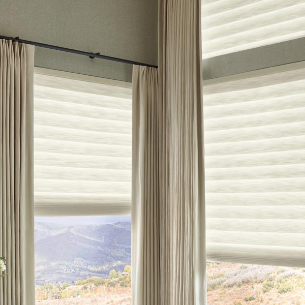 aura illuminated vignette modern roman shades with blackout drapes