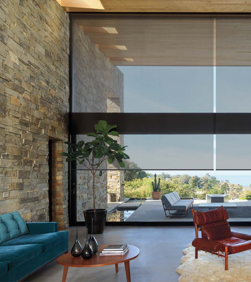 motorized roller shades for large windows by skyline westwood california