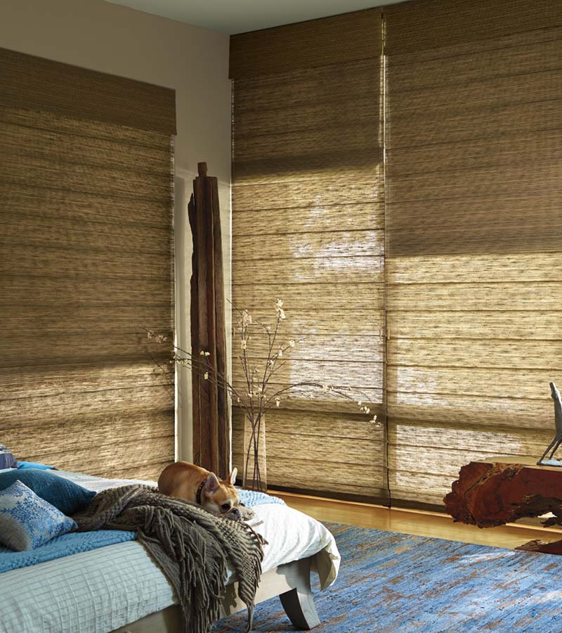 blackout blinds for bedroom dual woven wood roman shades