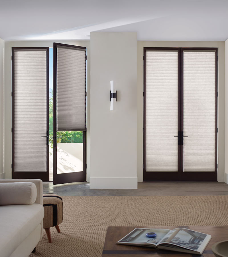 white Sliding Glass Door Covering Ideas in living room in chicago