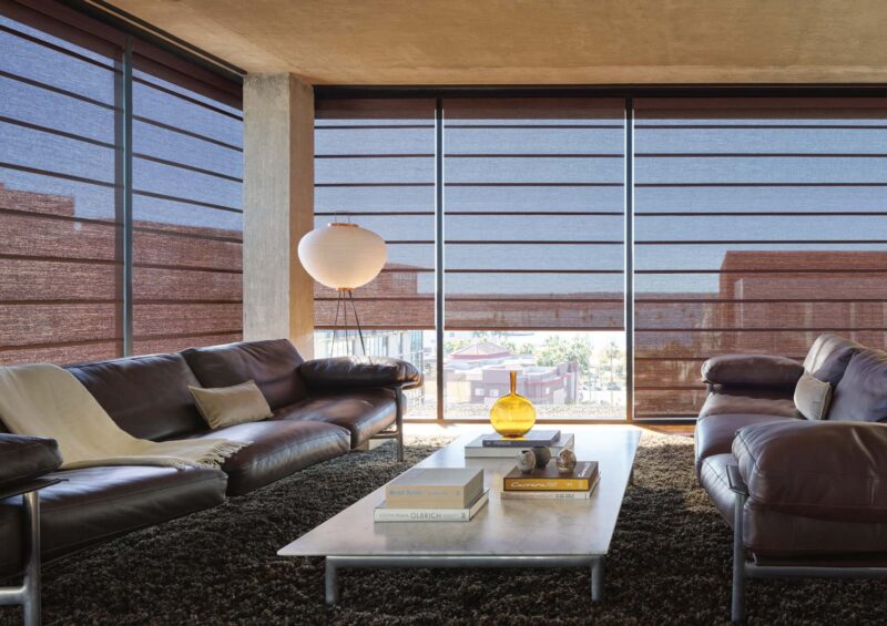 architectural roller shades for modern new york city apartment