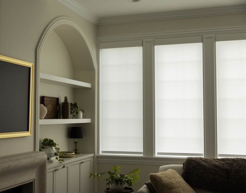 Roller shades installed in a Westchester County home