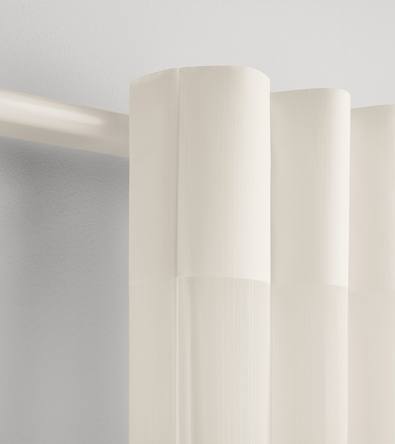 luminette-vertical-sheer-shade-headrail-skyline-window-coverings white headrail and white detail of white sheer shades