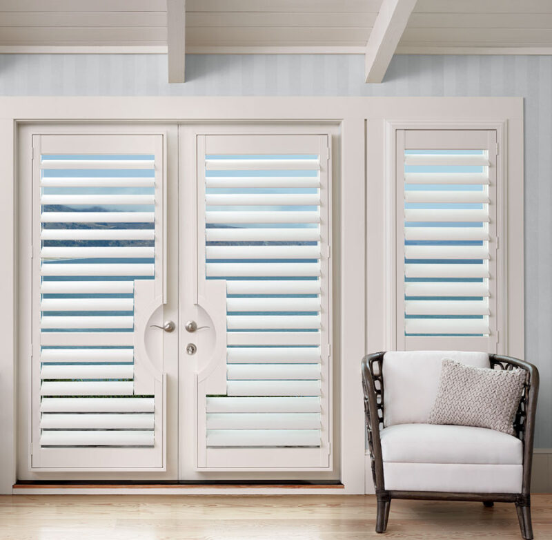 french door shutters with door handle cut-outs