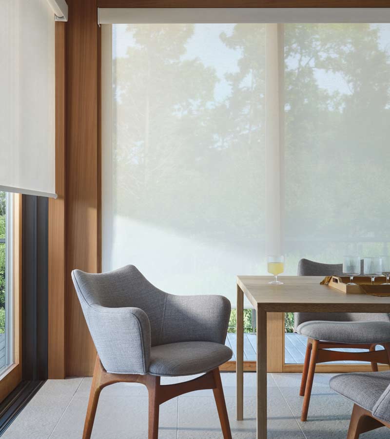 designer screen solar shade for beautiful large dining room window