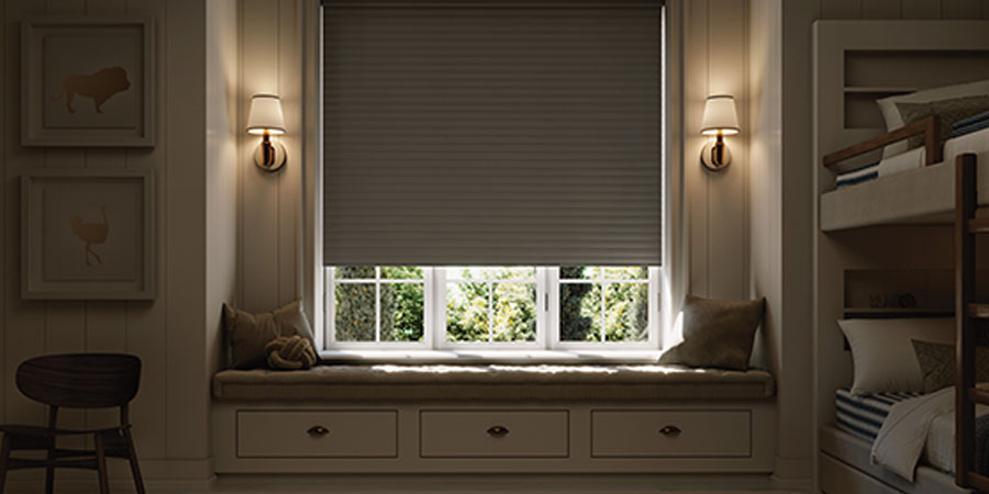 room darkening and blackout shades in modern bedroom for better sleep and light control