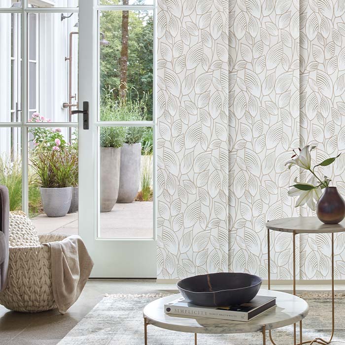skyline-vertical-window-coverings-skyline-hunter-douglas modern skyline gliding window panels covering large sliding glass doors in contemporary living room