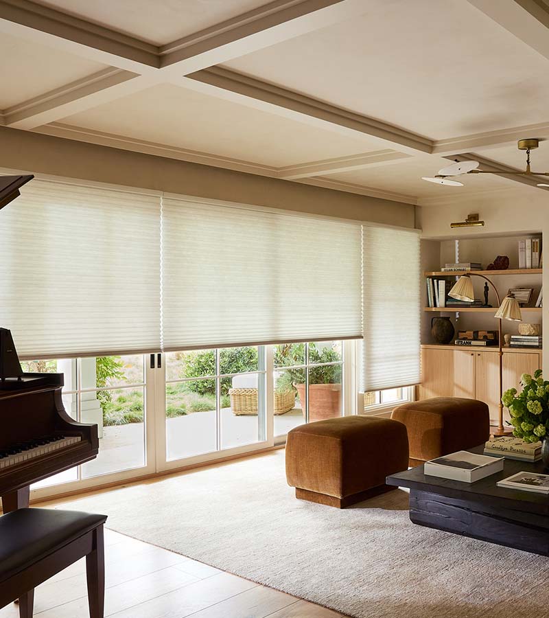Duette-Honeycomb-Shades-hunter-douglas-skyline-window-coverings Duette Honeycomb Shades covering large windows in an elegant living room